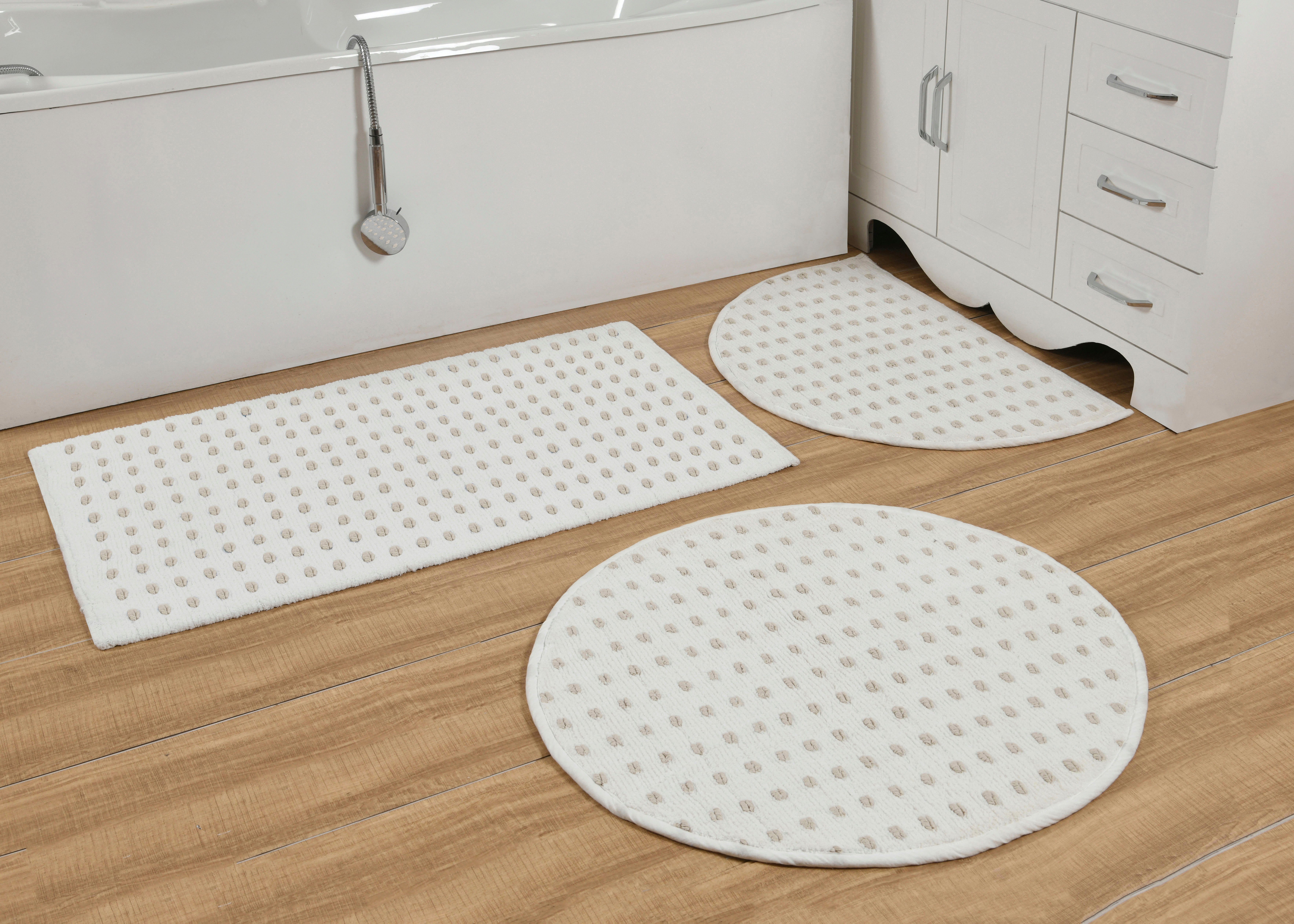 Badematte Gereon LeGer Home by Lena Gercke, Höhe 10 mm, fußbodenheizungsgeeignet, schnell trocknend, strapazierfähig, Baumwolle, halbrund, weiche Haptik, beidseitig verwendbar, Badematten aus Baumwolle