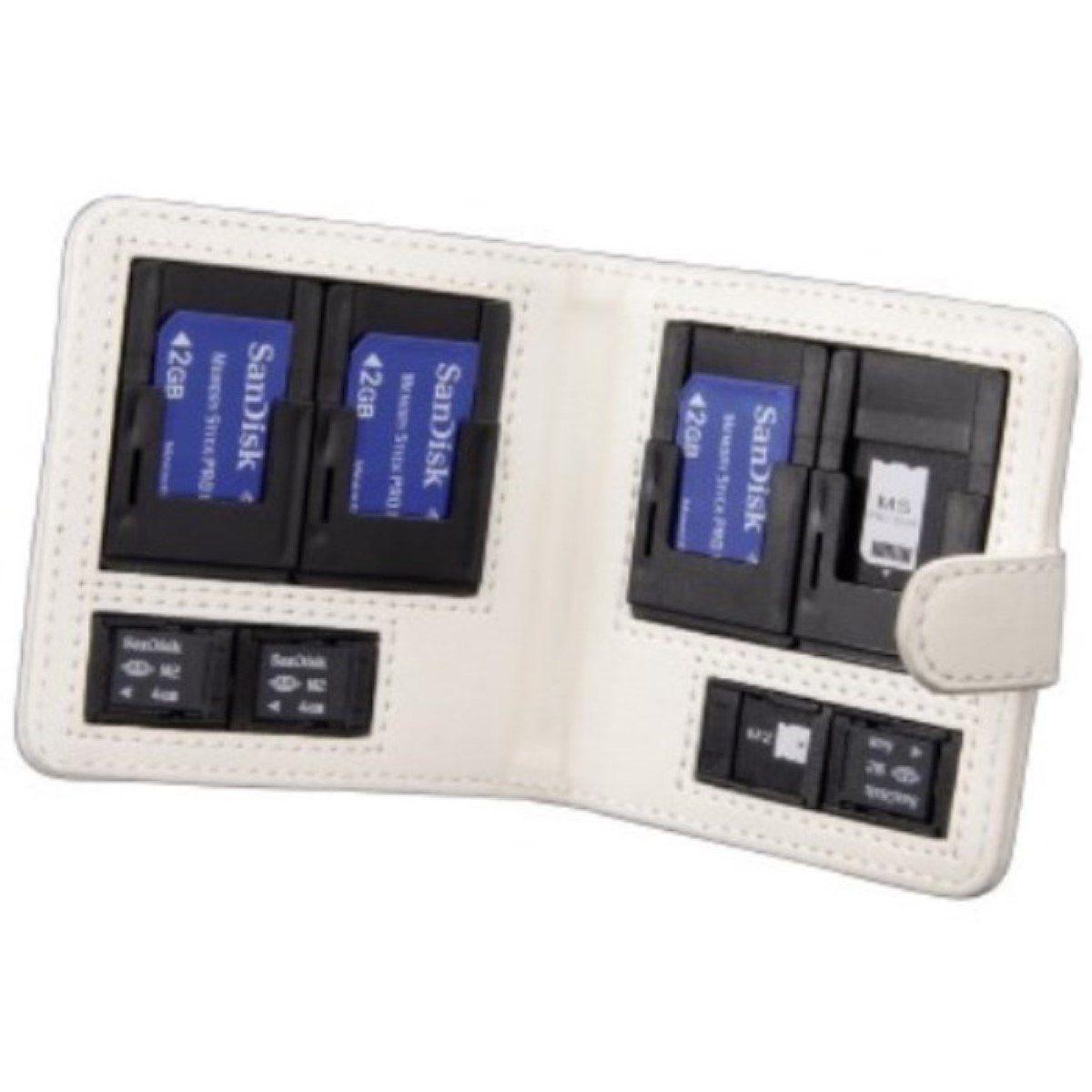 Hama Speicherkarten-Tasche für Sony Memory-Stick Weiß Speicherkarte (Anti-Kratz)