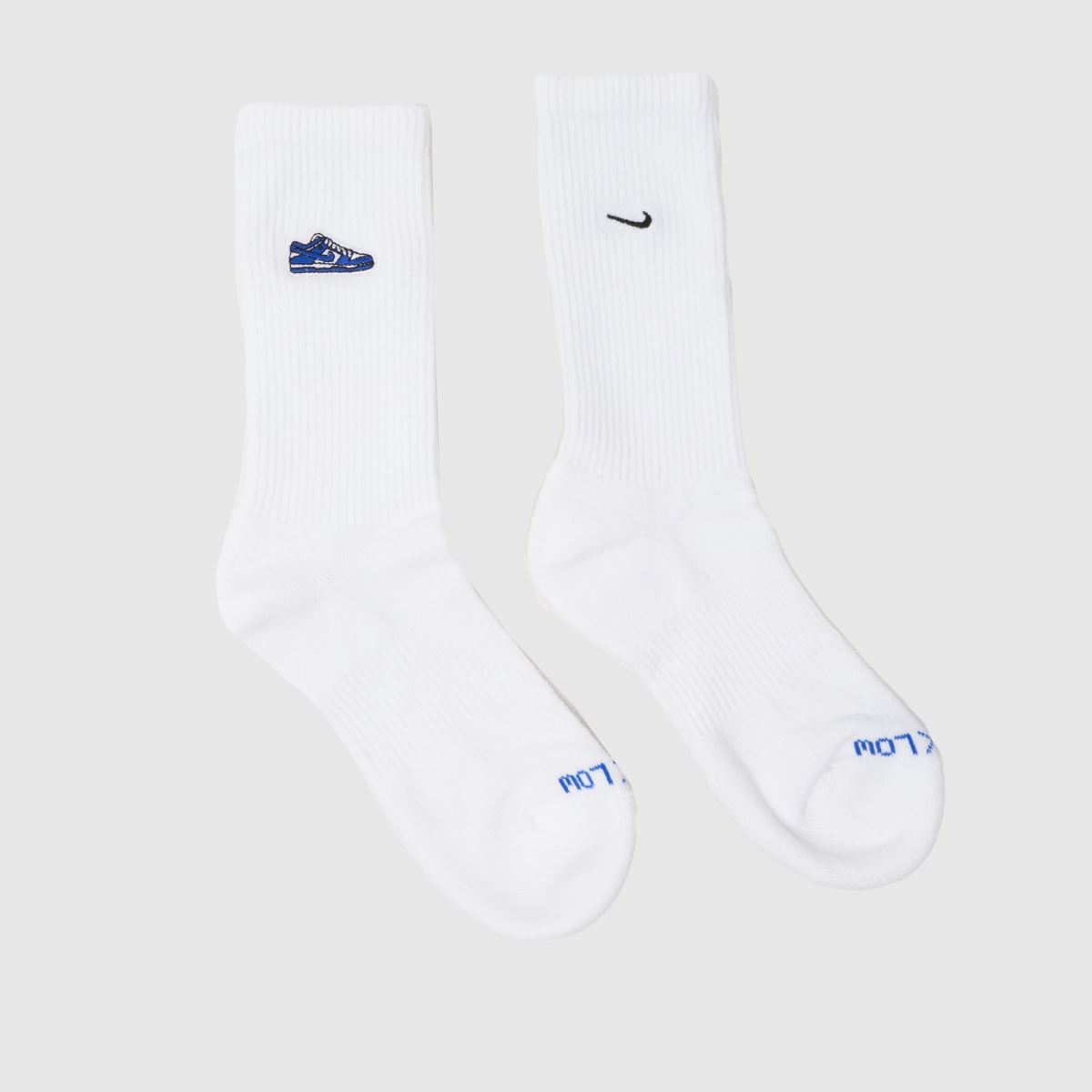 Nike vita och blåa Everyday Plus-strumpor, 1-pack