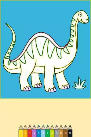 Malen nach Zahlen ab 3: Dinosaurier