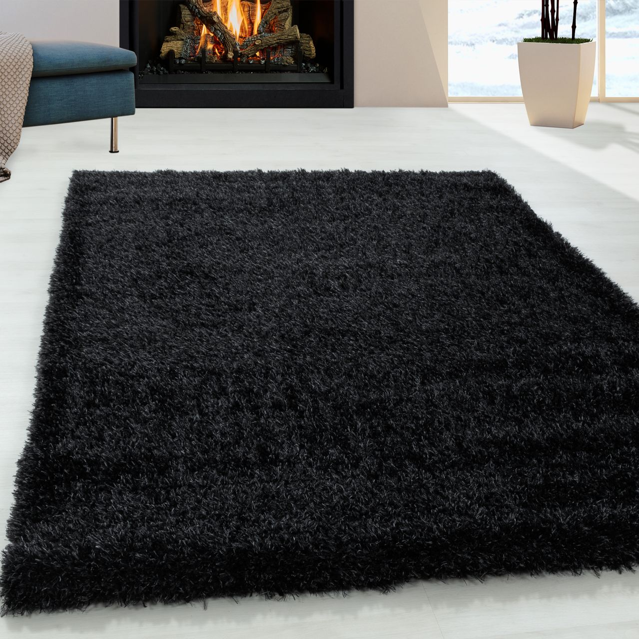 Ayyildiz Teppich, BRILLIANT 4200, BLACK, 120 x 170 cm