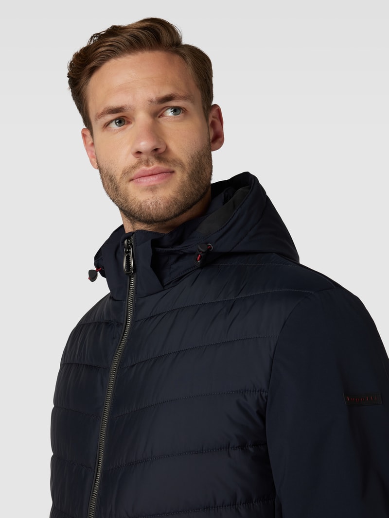 Steppjacke in Two-Tone-Machart Modell 'Flex City' in marineblau