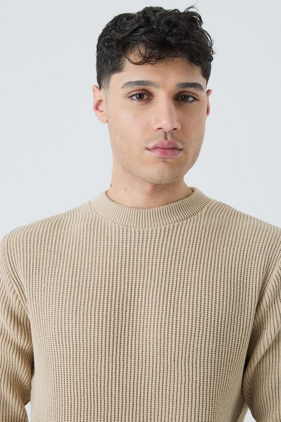 Strickpullover in Waffeloptik