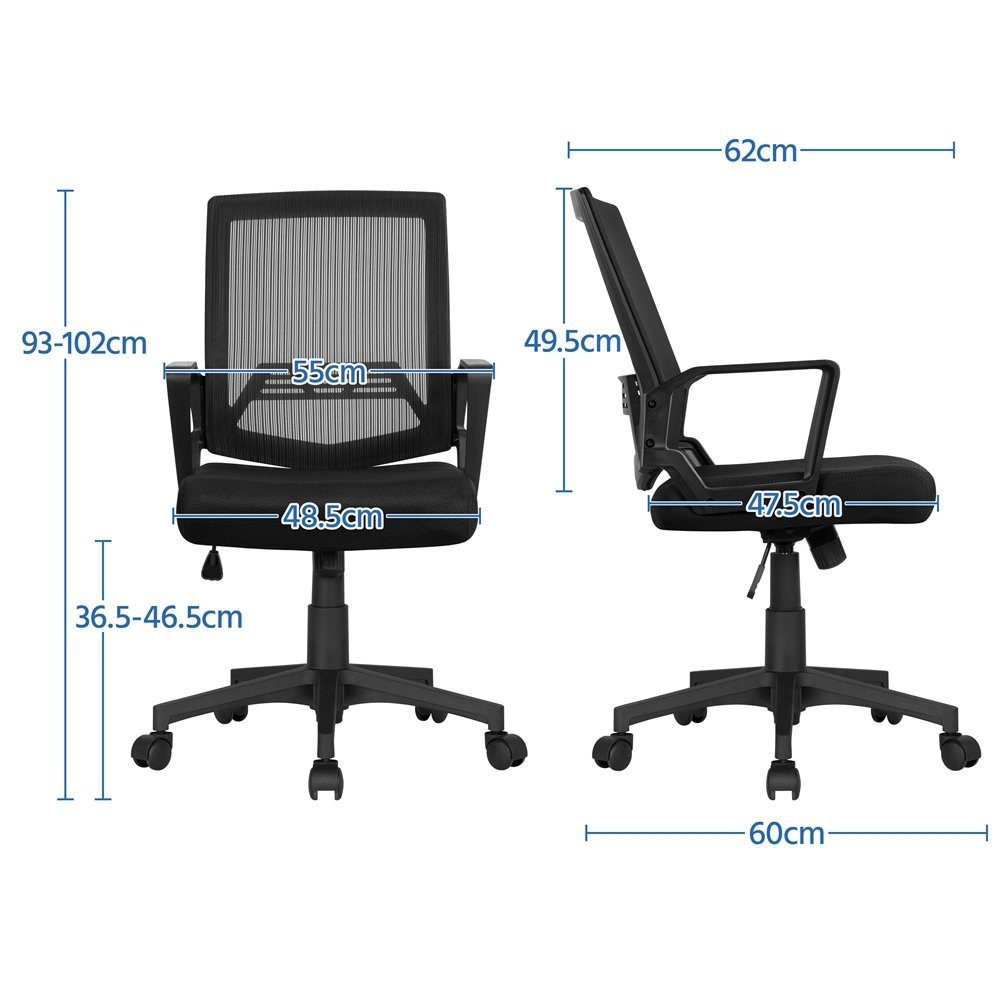 Yaheetech Schreibtischstuhl, Bürostuhl Ergonomischer Drehstuhl