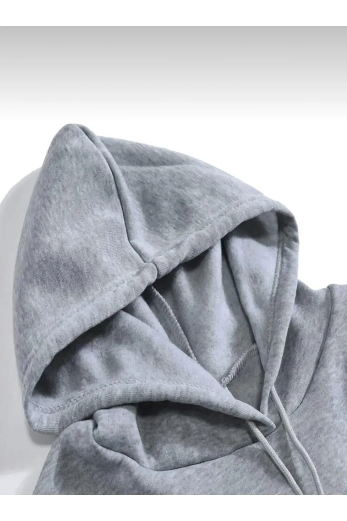 My Blog  Graues Basic-Sweatshirt mit Kapuze in Übergröße
