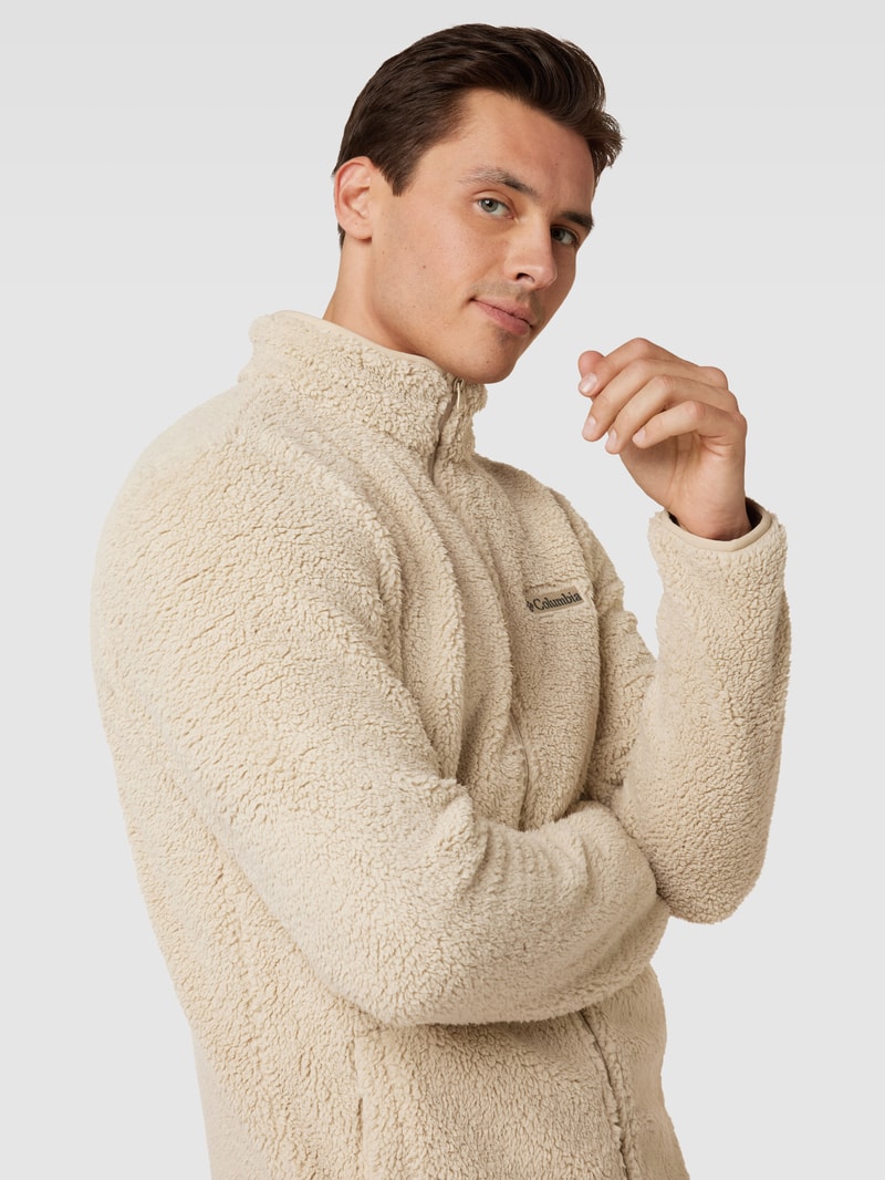 Sweatjacke aus Teddyfell in beige