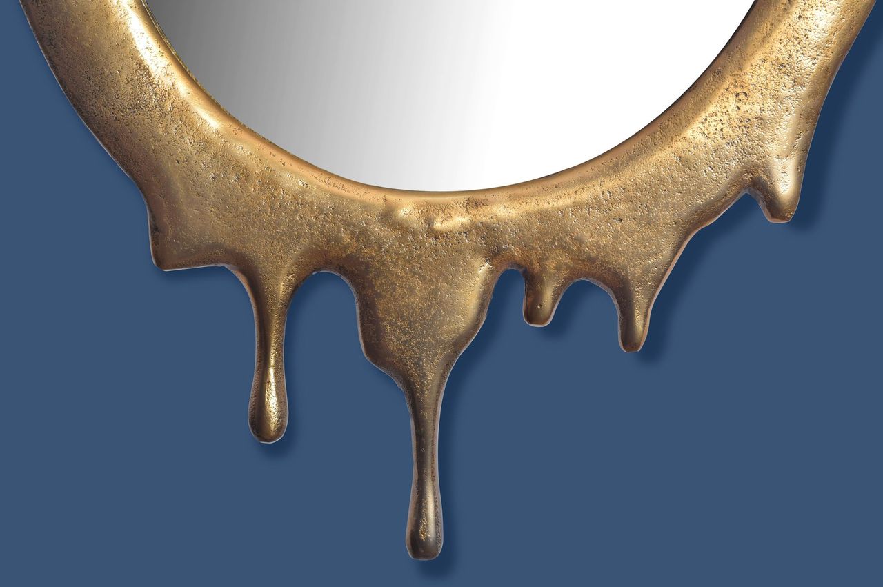 Wohnling Wandspiegel 50x71 cm Glas Gold