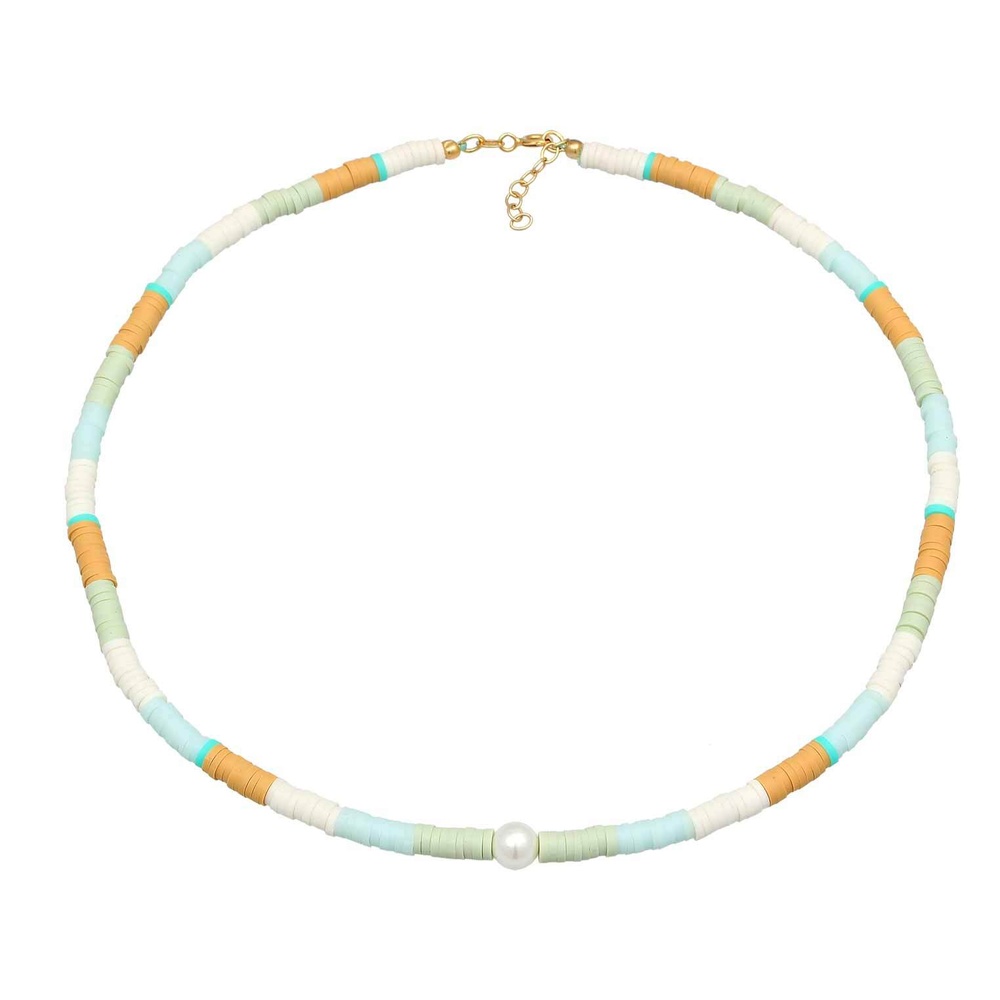 Elli Elli Collier Femmes Surfer Heishi perles coquillage en argent sterling 925 collier