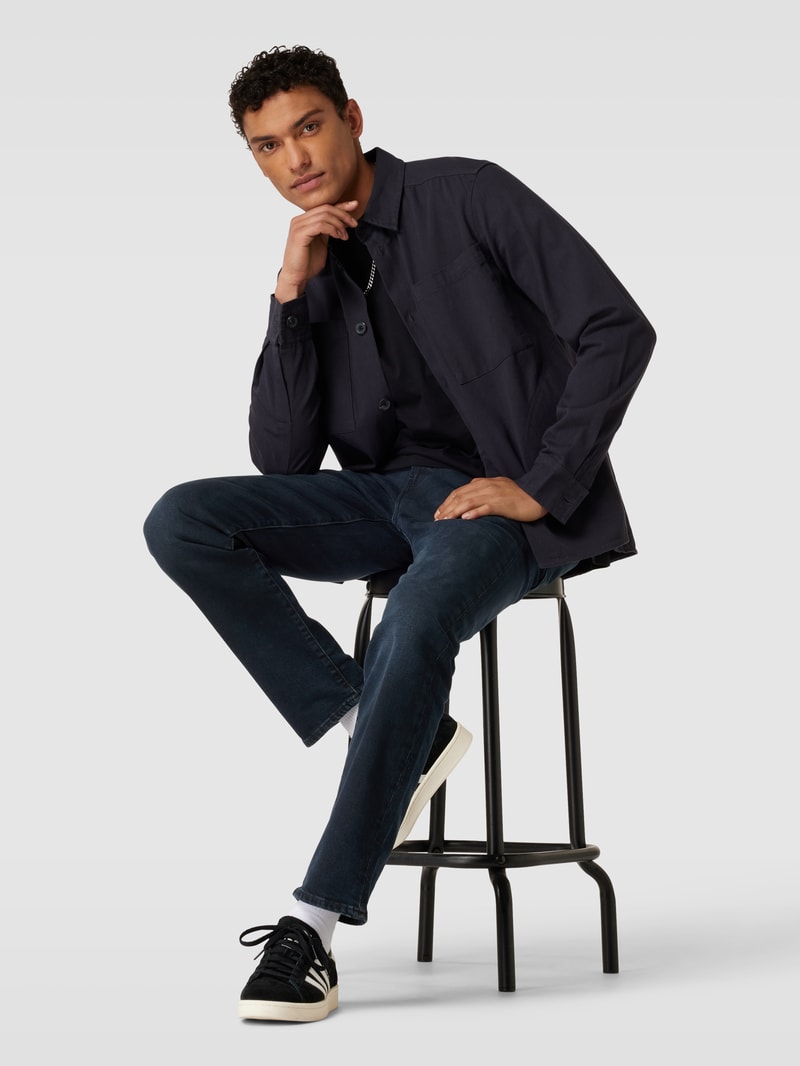Jeans mit Label-Detail Modell '502' in dunkelblau