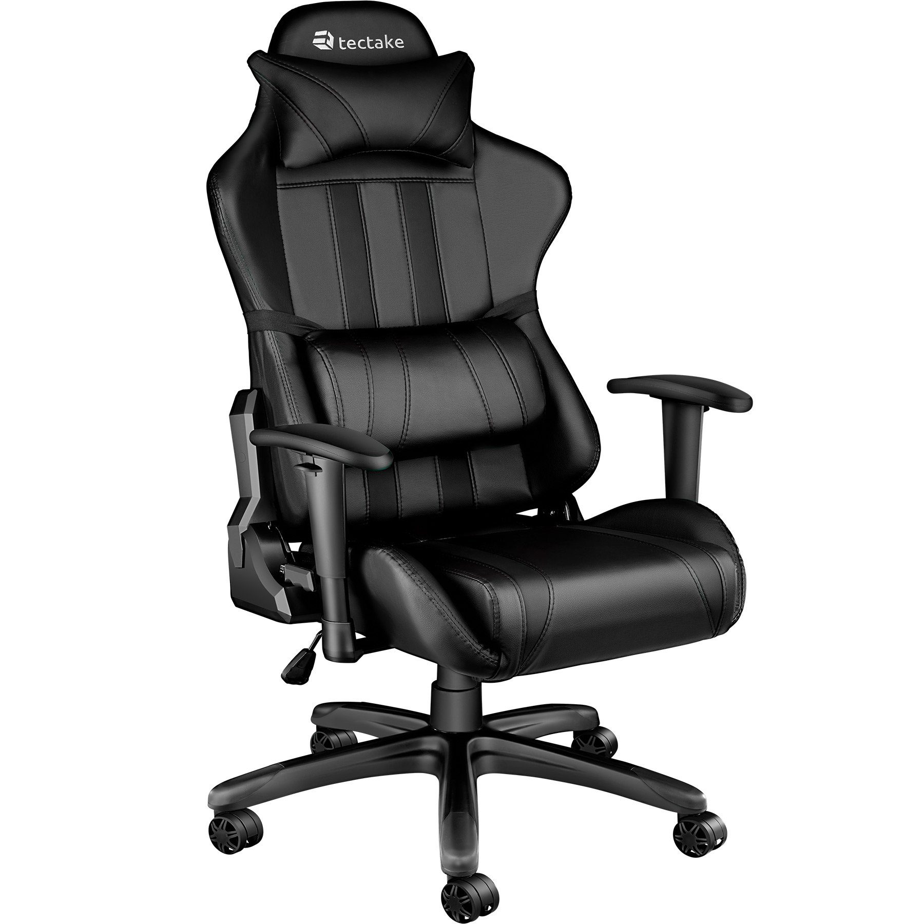 tectake Gaming-Stuhl Premium Racing Bürostuhl mit Streifen (1er, 1 St), Rückenlehne bis 105° verstellbar