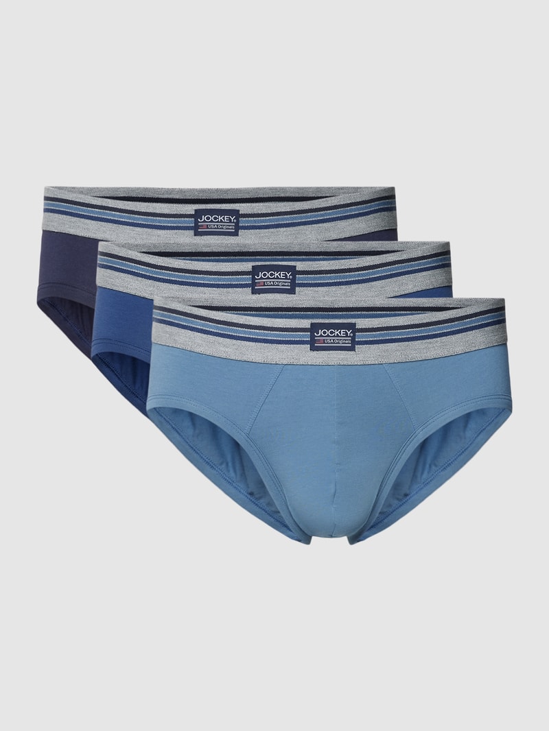 Slip mit Label-Detail im 3er-Pack in blau