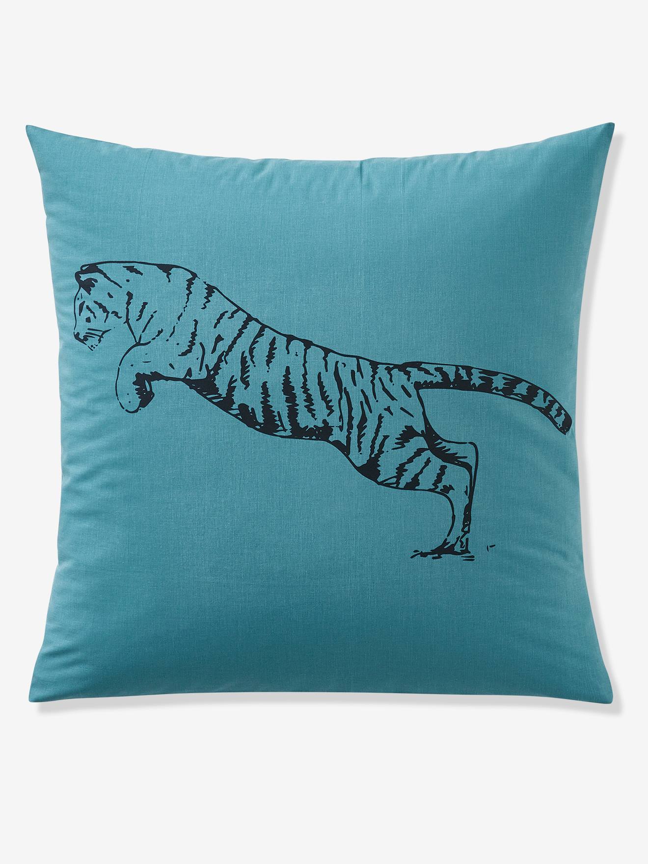 Vertbaudet Kinder Bettwäsche-Set TIGER Oeko Tex - petrol/nachtblau bedruckt