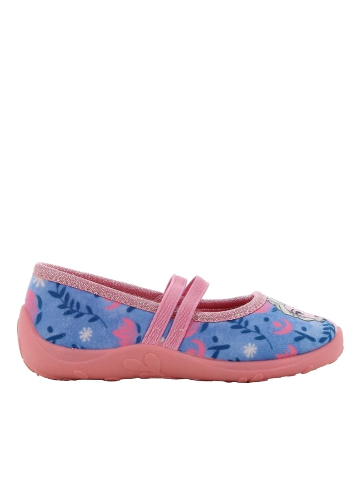 Disney Frozen Hausschuhe mit Frozen Anna und Elsa Motiv, in Blau, Ballerina design günstig kaufen
