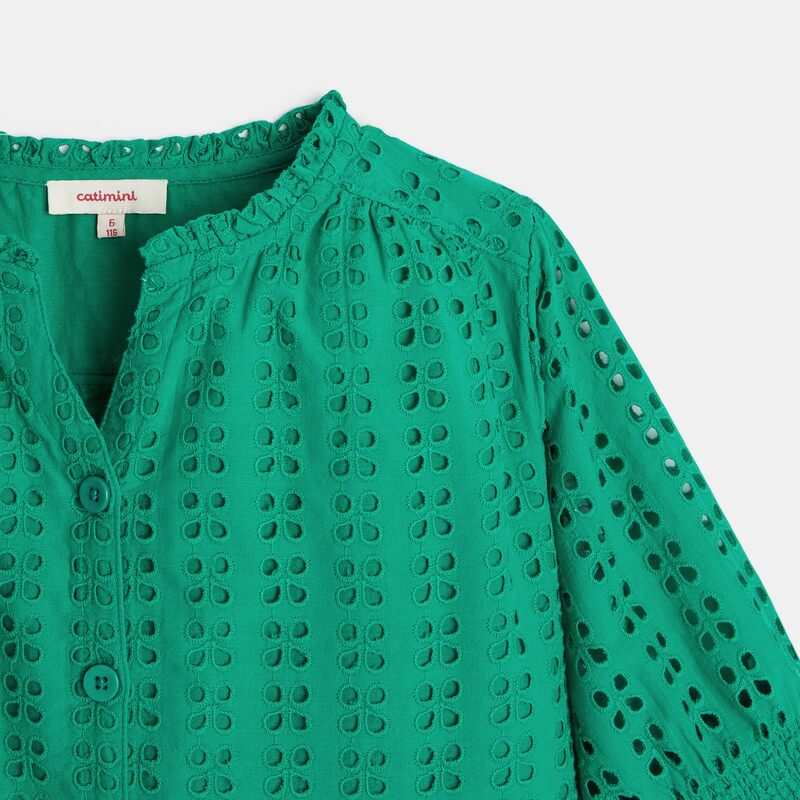 Blouse fille vertee broderie anglaise Catimini
