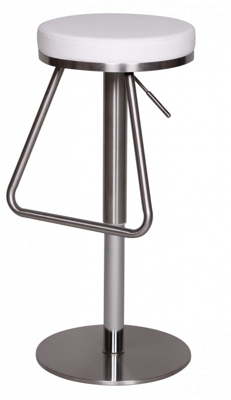 Wohnling Barhocker Wohnling Durable M6 Edelstahl gebürstet Weiß