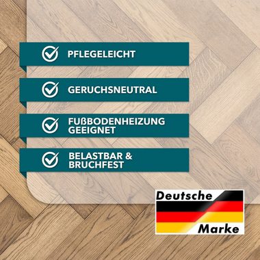 Karat Bodenschutzmatte für Hartböden aus Polycarbonat, Transparent, Effizienter Schutz