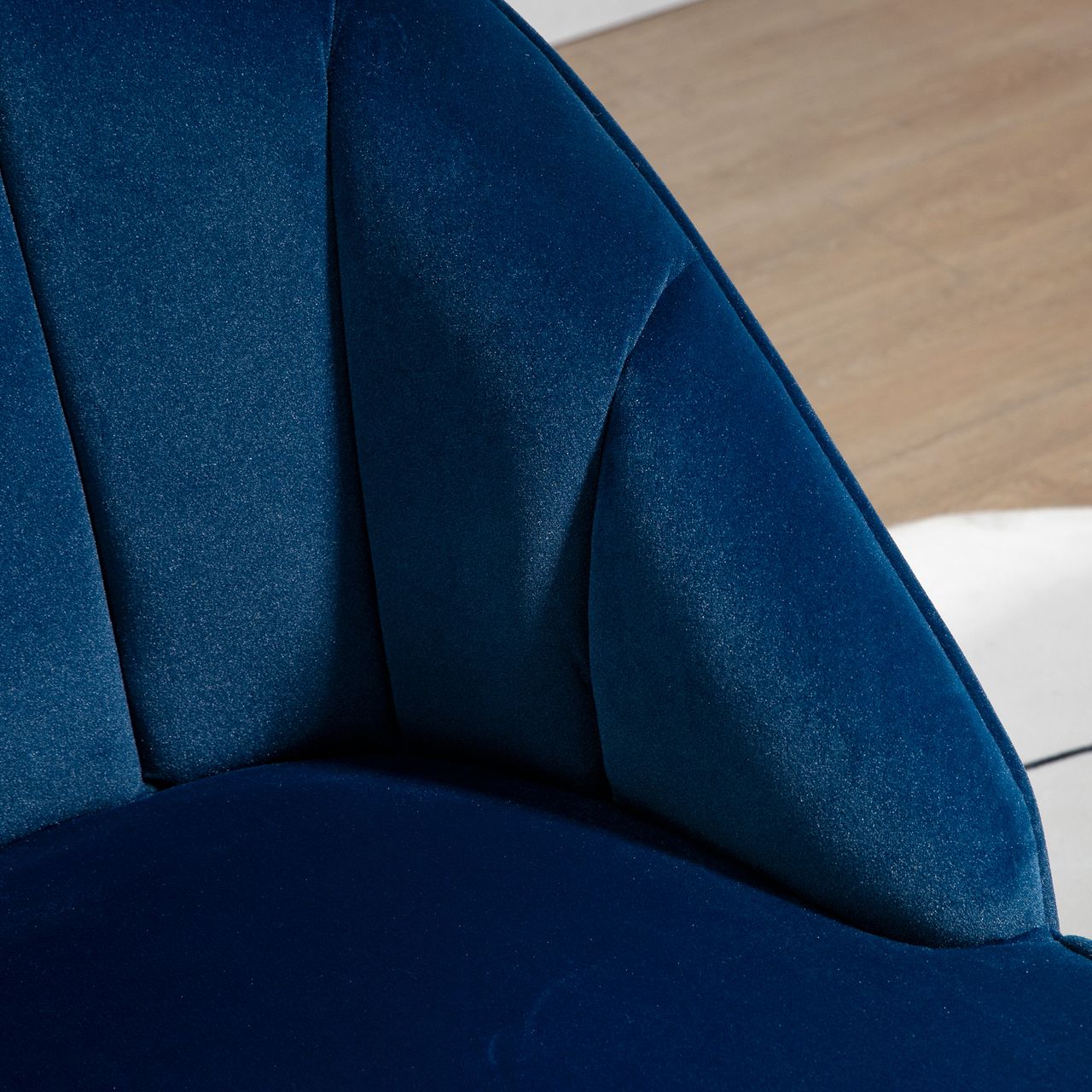 HOMCOM Ohrensessel Loungesessel Polstersessel mit Samtoptik Relaxsessel Blau