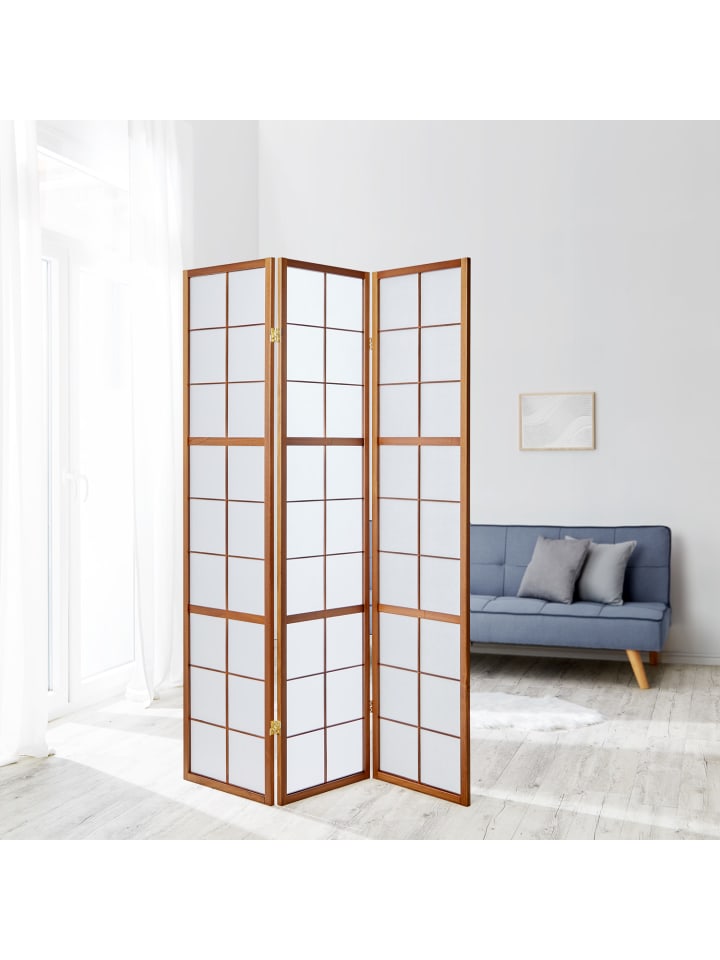 Homestyle4u 3-tlg. Paravent Shoji in Braun 132x175 cm günstig kaufen onesize