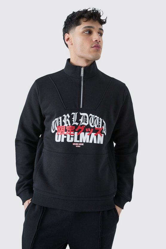 Official Man Worldwide Sweatshirt mit 1/4 Reißverschluss