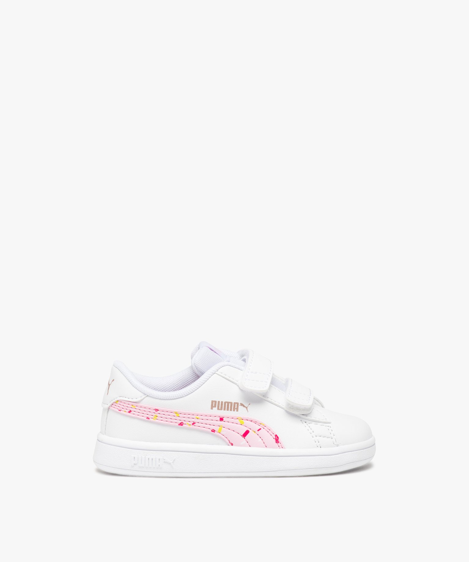 Baskets fille unies détails confettis et à scratch - Puma blanc | GEMO