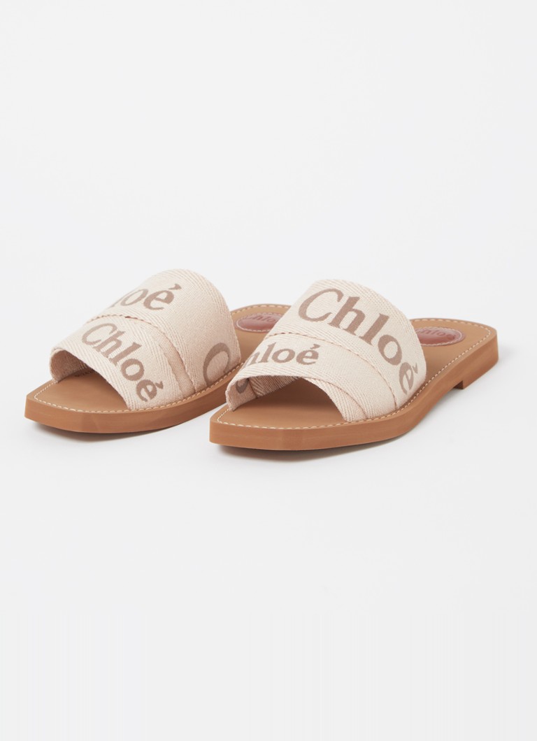 Pantofi Chloé Woody din pânză cu logo