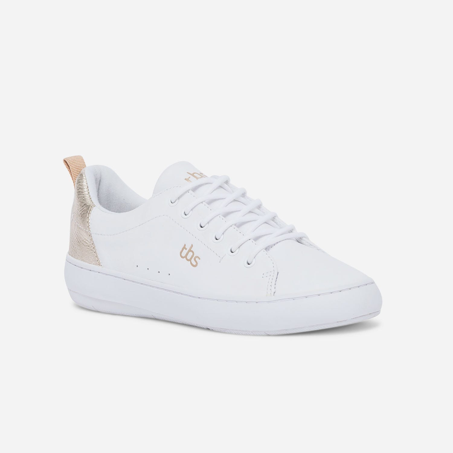 Tennis TBS blanche et or en cuir