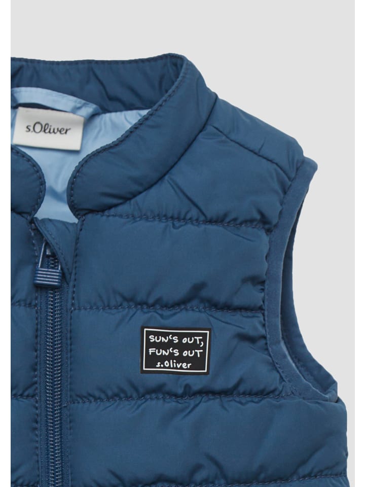 s.Oliver Outdoor-Weste ärmellos in Blau günstig kaufen