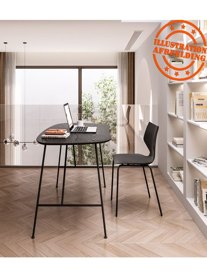 KADIMA DESIGN Schreibtisch FIONA Schwarz Eiche | Bürotisch mit Metallgestell in Schwarz günstig kaufen onesize