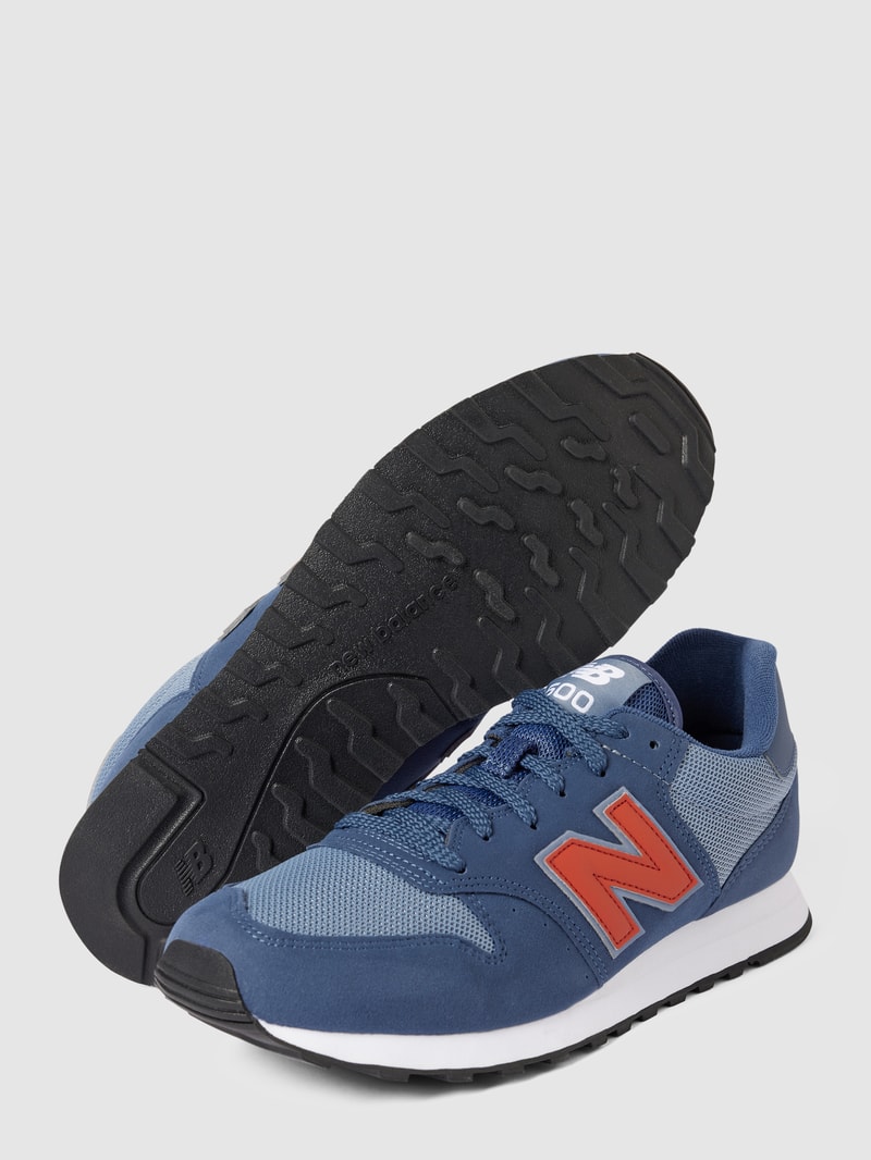 Sneaker mit Logo-Patch Modell '500' in dunkelblau