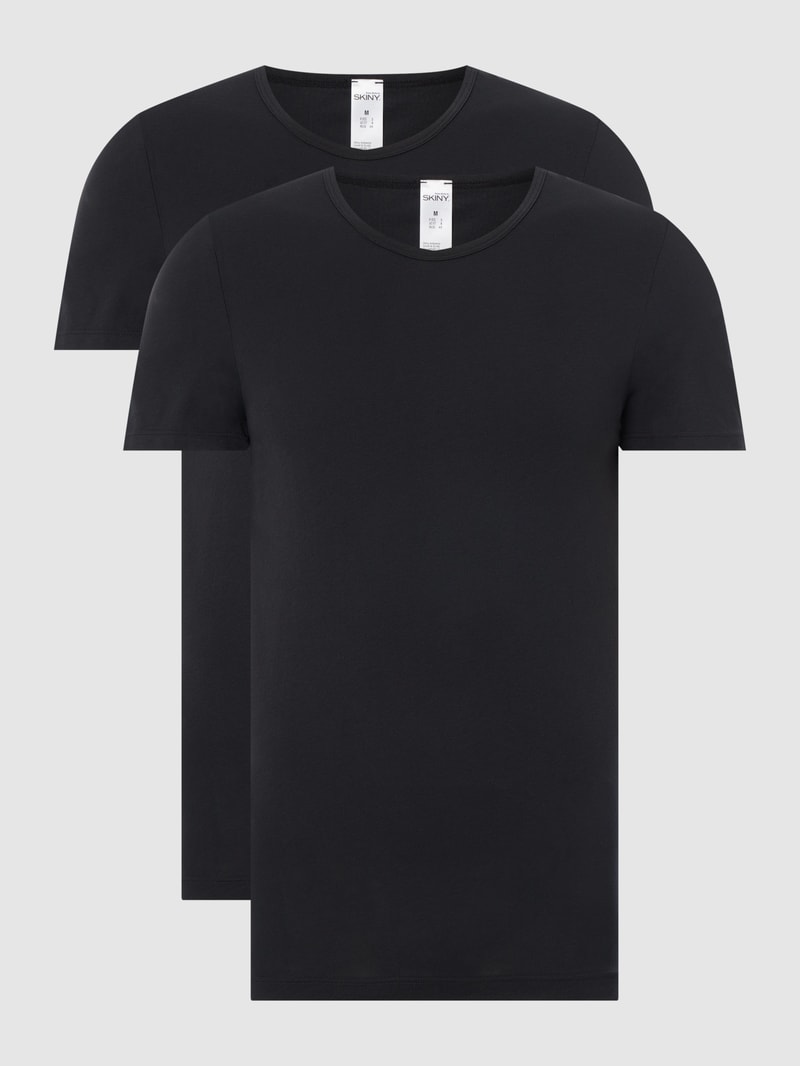 T-Shirt aus Baumwolle im 2er-Pack in schwarz