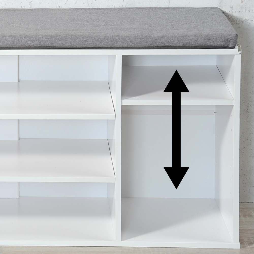 Kesper Universal-/ Schuhschrank mit Sitzkissen und Schublade, weiß