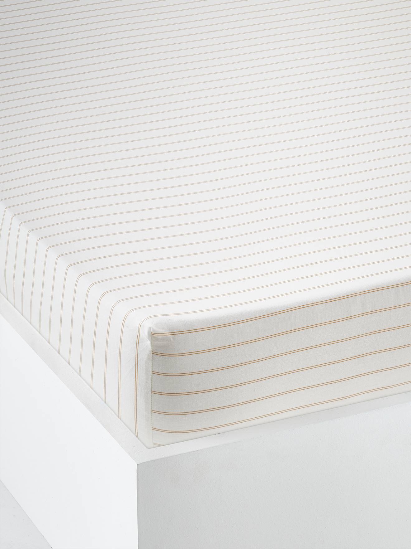 Drap-housse enfant DEEP OCEAN écru rayé caramel