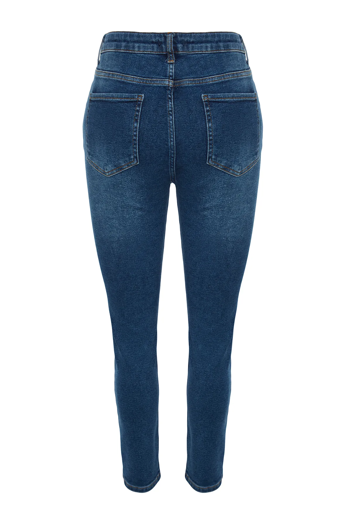 Trendyol Curve  Marineblaue, dehnbare Skinny-Jeans mit hoher Taille TBBAW24CJ00048