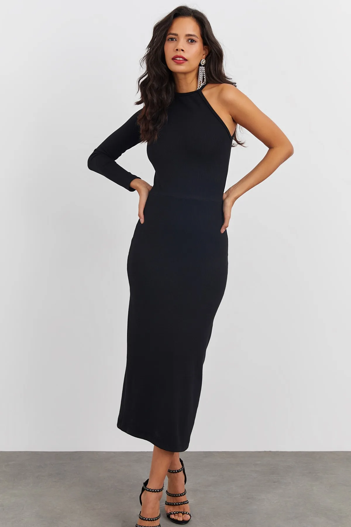 Cool & Sexy  Schwarzes, einärmliges Camisole-Kleid für Damen EY1521