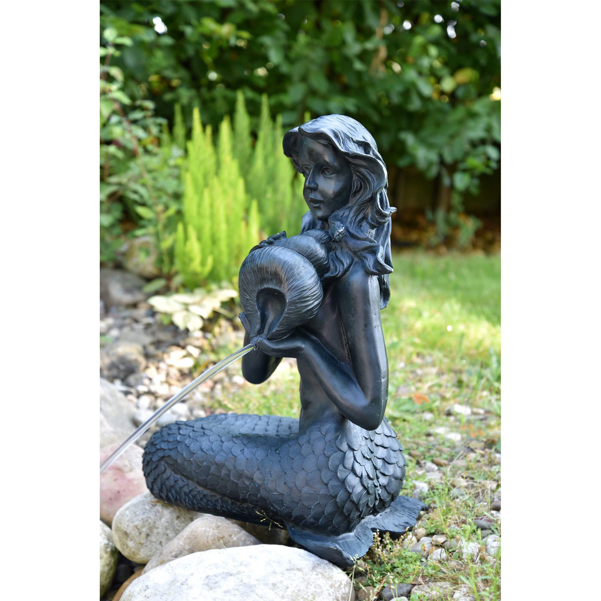 Heissner Wasserspeier Teichfigur 'Meerjungfrau mit Amphore', 39x26x54cm