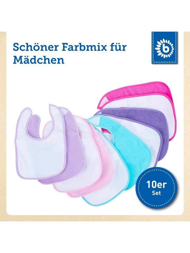 Bieco Spielwaren Baby Lätzchen 10er Pack abwaschbar - ab Geburt in Mehrfarbig günstig kaufen onesize