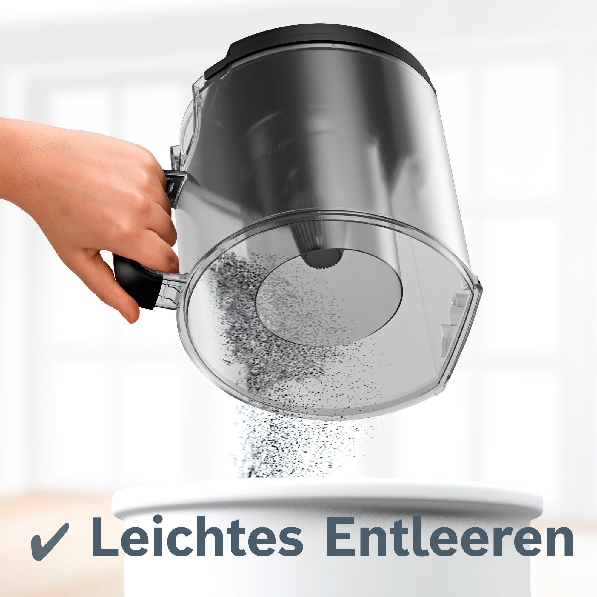 BOSCH Bodenstaubsauger BGC41XSIL, Serie 6, schwarz, 700 W, beutellos, extra leise (68 dB), langes Kabel