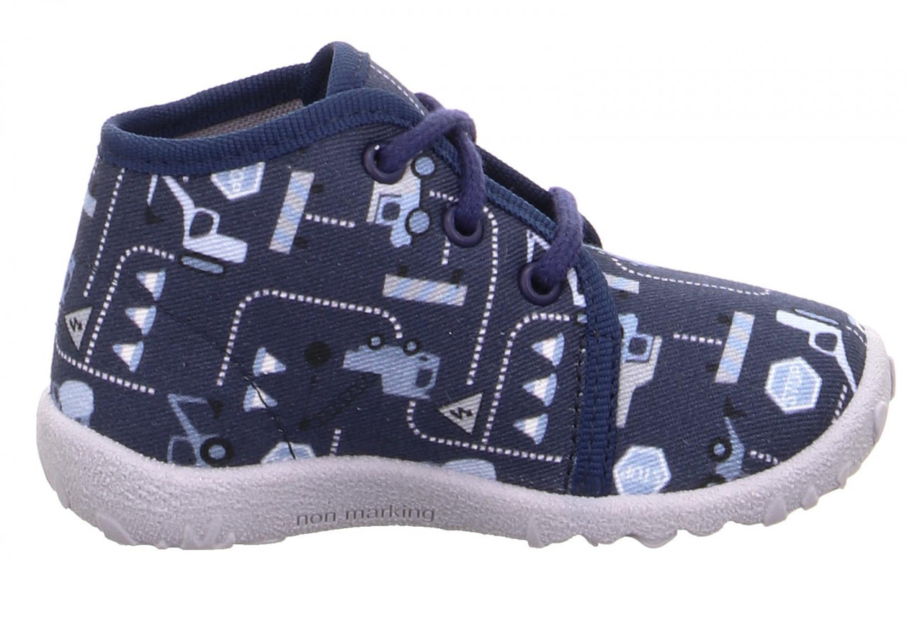 SPOTTY - Blau/WeissHausschuh mit Schnürung