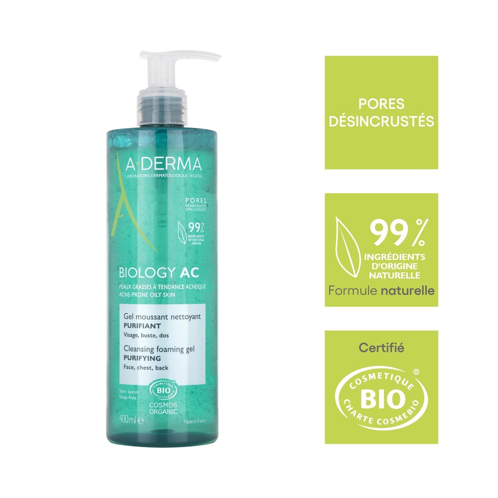A-Derma Biology AC Gel moussant purifiant bio Po mpe 400 ml Gel moussant
