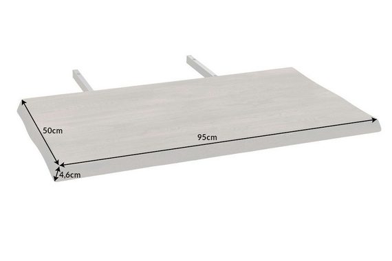 riess-ambiente Ansteckplatte WILD OAK 50cm grau (smoke finish), Set, 2St., Esszimmer · Massivholz · Wildeiche · Baumkante · Verlängerung · geölt