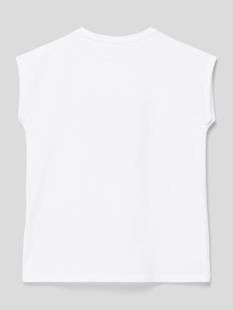 T-Shirt mit Paillettenbesatz in weiß