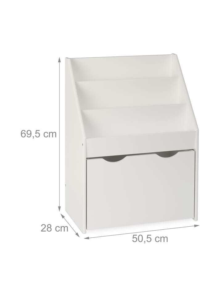 relaxdays Bücherregal Kinder in Weiß - (B)50,5 x (H)69,5 x (T)28 cm günstig kaufen onesize