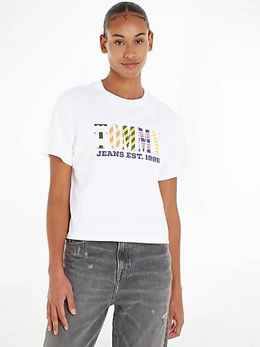 TOMMY-JEANS Damen T-Shirt LUXE 2 Classic Fit