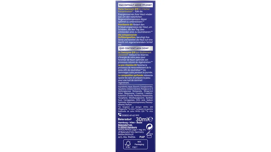 NIVEA Q10 Anti Falten Power Multi regenerierendes Nacht Serum 30 ml