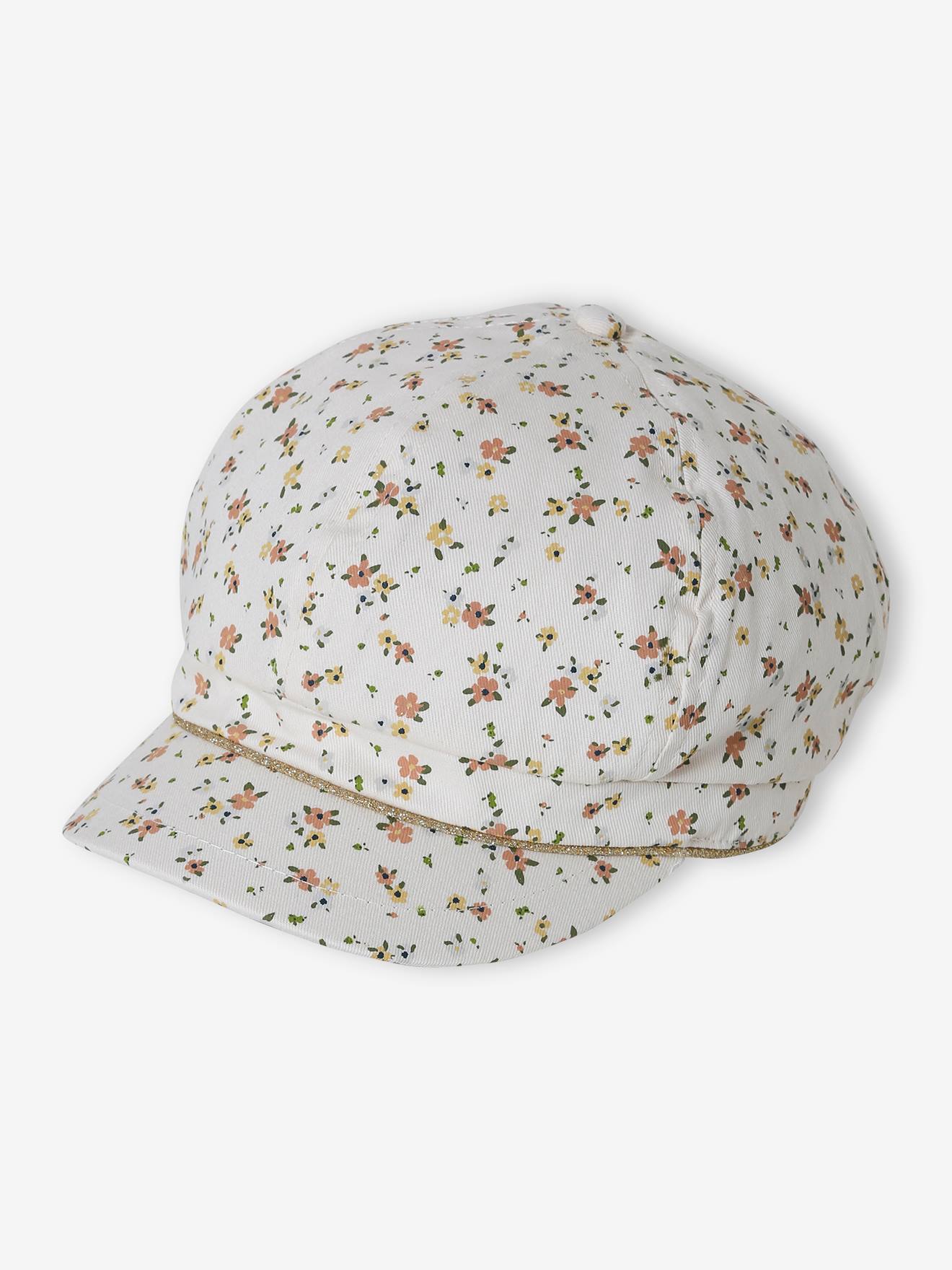 Casquette gavroche imprimée fille écru