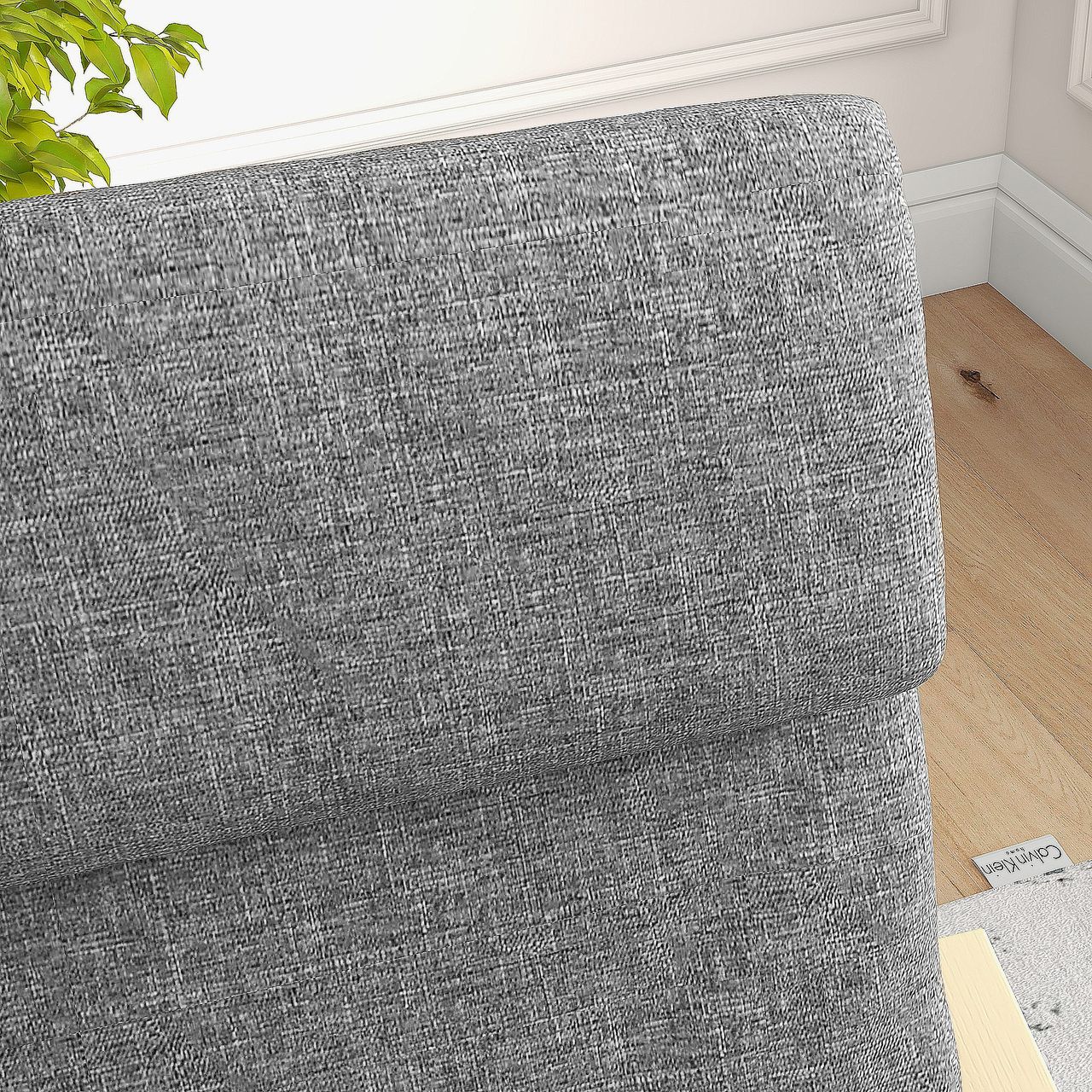 HOMCOM Relaxsessel Ruhesessel mit Armlehne Leinenbezug Holzgestell Grau