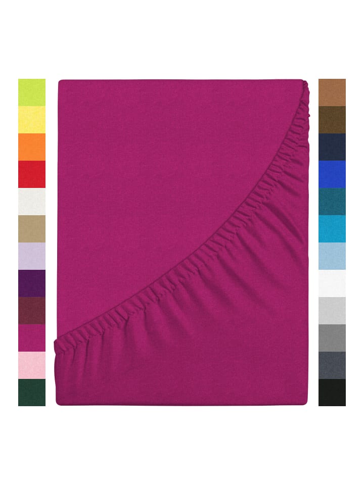 GMD Living Jersey Premium Spannbettlaken JANNEBY in Farbe Pink günstig kaufen