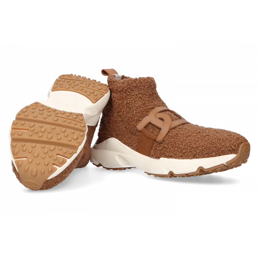 Tod's - Sneaker high KATE SLIP Lammfell - braun