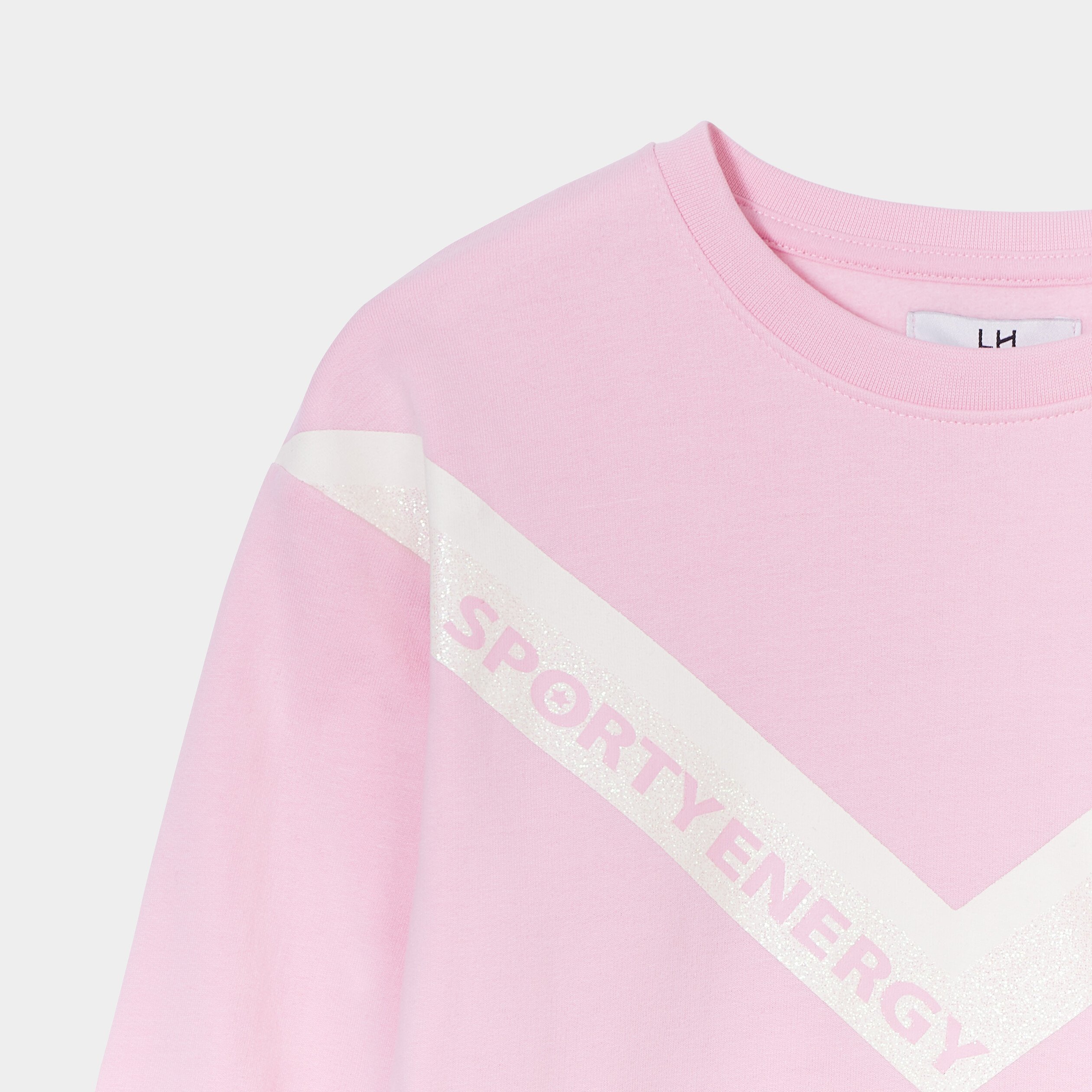 Ensemble sweat long et legging 2 pièces rose pastel fille | La Halle