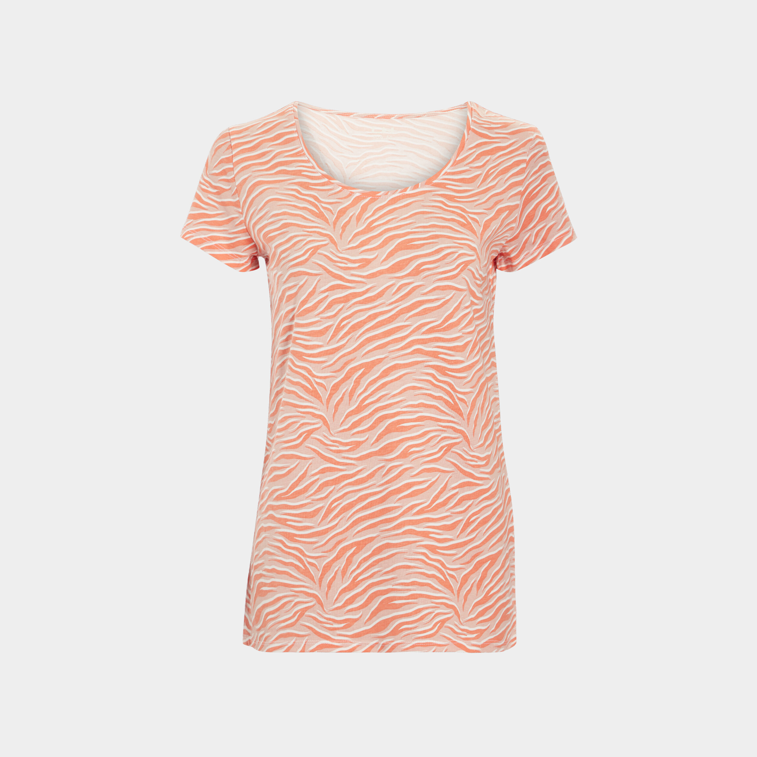 T-shirt imprimé coupe ajustée orange clair femme | La Halle